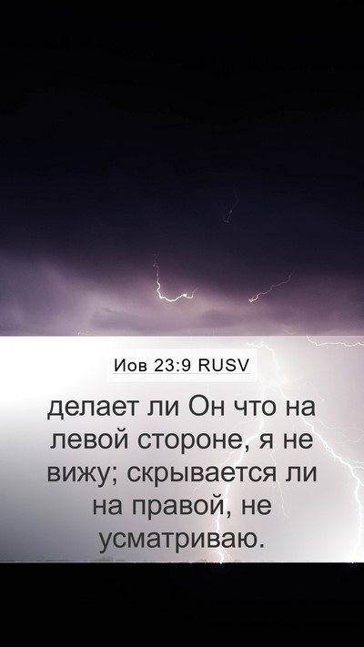 Иов 23:9 RUSV Bible Verse Image