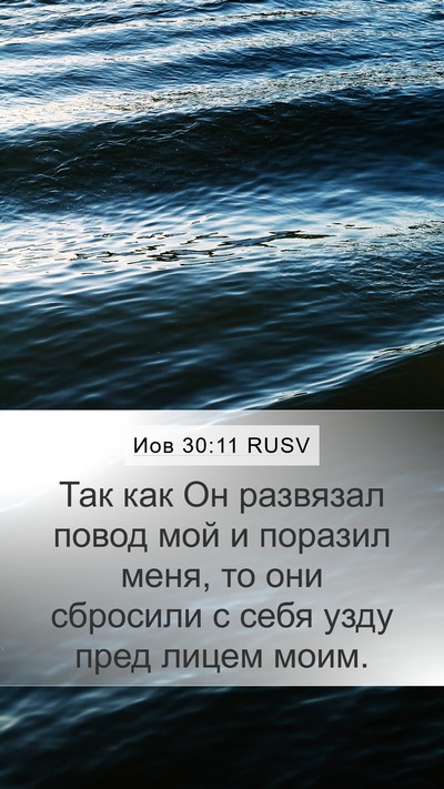 Иов 30:11 RUSV Mobile Phone Wallpaper - Так как Он развязал повод - Mobile Bible Verse Wallpaper
