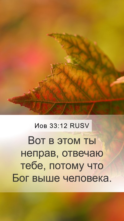 Иов 33:12 RUSV Mobile Phone Wallpaper - Вот в этом ты неправ, - Mobile Bible Verse Wallpaper