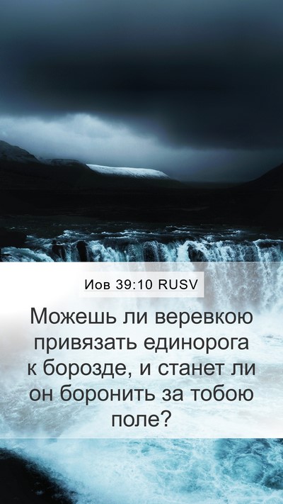 Иов 39:10 RUSV Mobile Phone Wallpaper - Можешь ли веревкою - Mobile Bible Verse Wallpaper