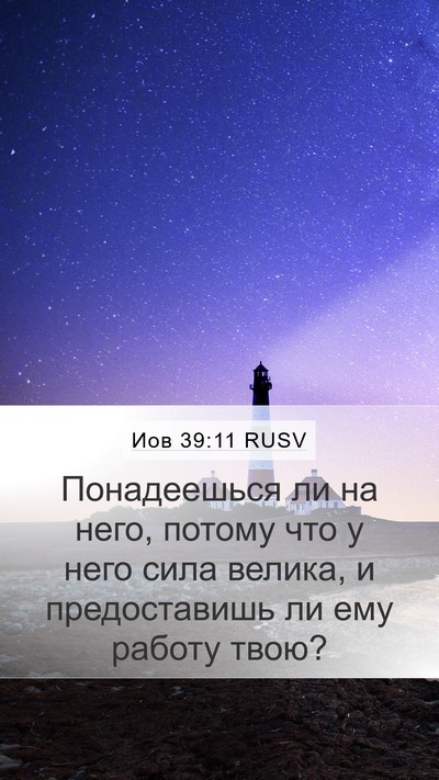 Иов 39:11 RUSV Mobile Phone Wallpaper - Понадеешься ли на него, - Mobile Bible Verse Wallpaper