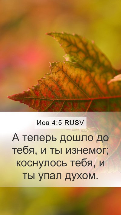 Иов 4:5 RUSV Bible Verse Image