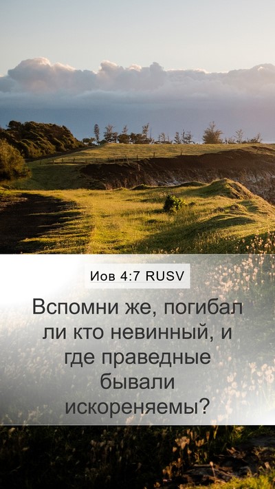 Иов 4:7 RUSV Mobile Phone Wallpaper - Вспомни же, погибал ли кто - Mobile Bible Verse Wallpaper