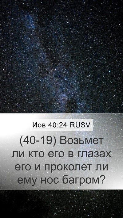 Иов 40:24 RUSV Mobile Phone Wallpaper - (40-19) Возьмет ли кто его в - Mobile Bible Verse Wallpaper