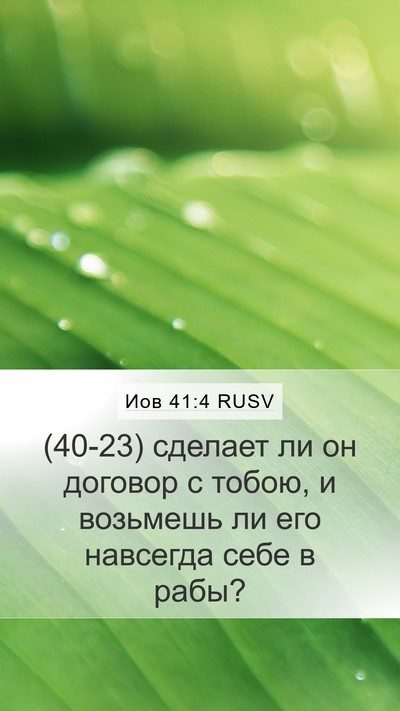 Иов 41:4 RUSV Bible Verse Image
