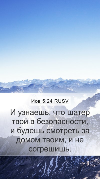 Иов 5:24 RUSV Bible Verse Image