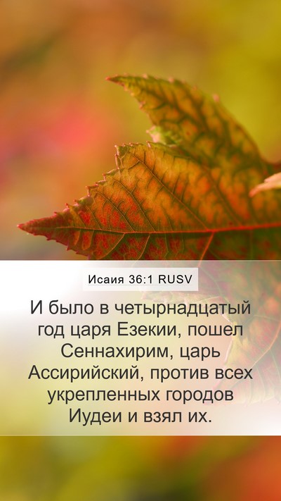 Исаия 36:1 RUSV Mobile Phone Wallpaper - И было в четырнадцатый год - Mobile Bible Verse Wallpaper