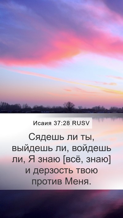 Исаия 37:28 RUSV Bible Verse Image