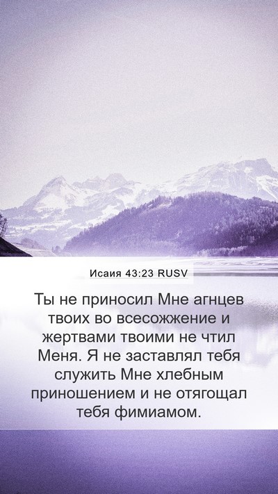 Исаия 43:23 RUSV Bible Verse Image