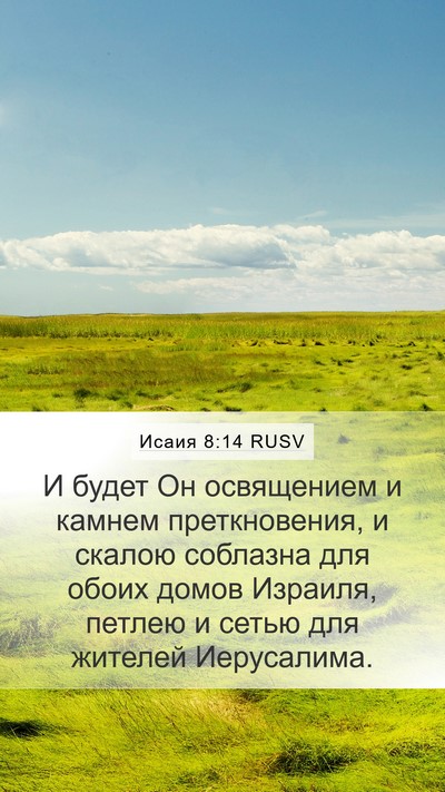 Исаия 8:14 RUSV Bible Verse Image