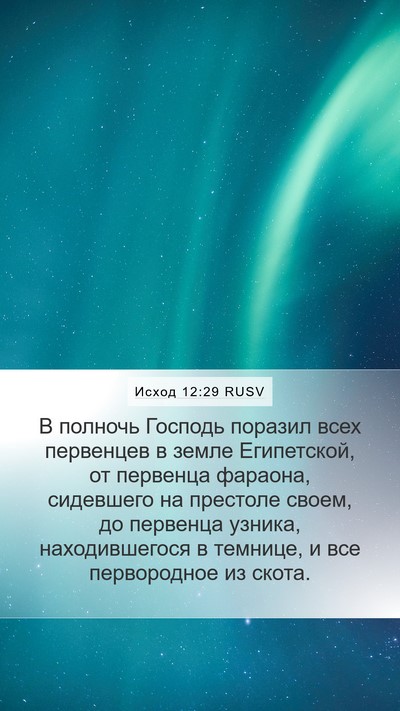 Исход 12:29 RUSV Bible Verse Image