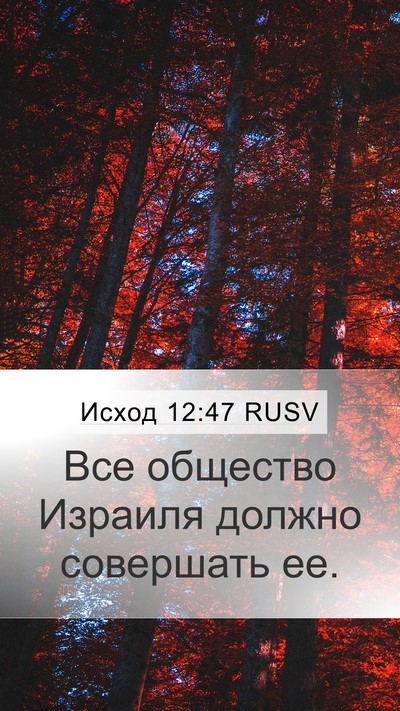 Исход 12:47 RUSV Mobile Phone Wallpaper - Все общество Израиля - Mobile Bible Verse Wallpaper