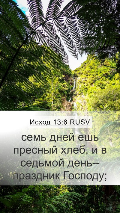 Исход 13:6 RUSV Bible Verse Image