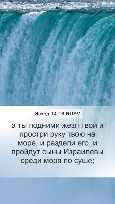 Исход 14:16 RUSV Bible Verse Image