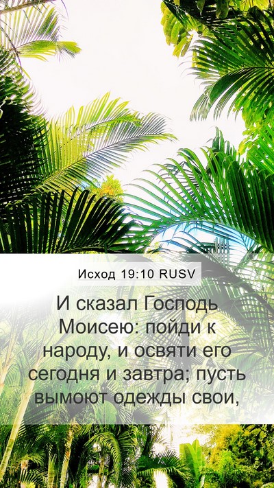Исход 19:10 RUSV Bible Verse Image