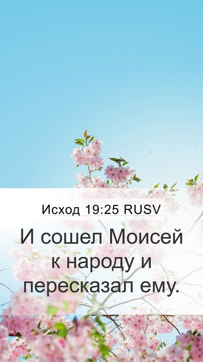 Исход 19:25 RUSV Mobile Phone Wallpaper - И сошел Моисей к народу и - Mobile Bible Verse Wallpaper