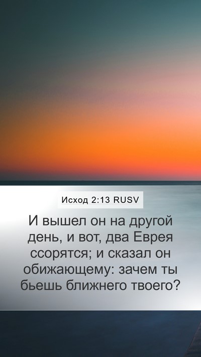 Исход 2:13 RUSV Bible Verse Image