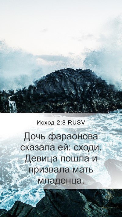 Исход 2:8 RUSV Mobile Phone Wallpaper - Дочь фараонова сказала ей: - Mobile Bible Verse Wallpaper