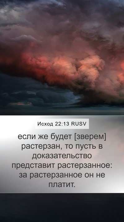 Исход 22:13 RUSV Mobile Phone Wallpaper - если же будет [зверем] - Mobile Bible Verse Wallpaper
