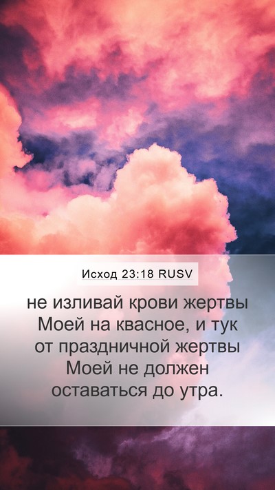 Исход 23:18 RUSV Mobile Phone Wallpaper - не изливай крови жертвы - Mobile Bible Verse Wallpaper