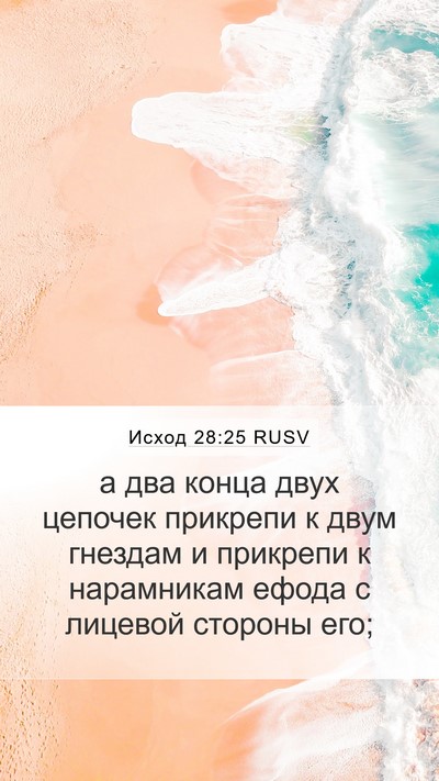 Исход 28:25 RUSV Bible Verse Image