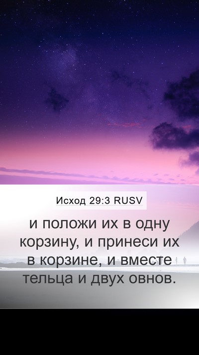 Исход 29:3 RUSV Mobile Phone Wallpaper - и положи их в одну корзину, - Mobile Bible Verse Wallpaper