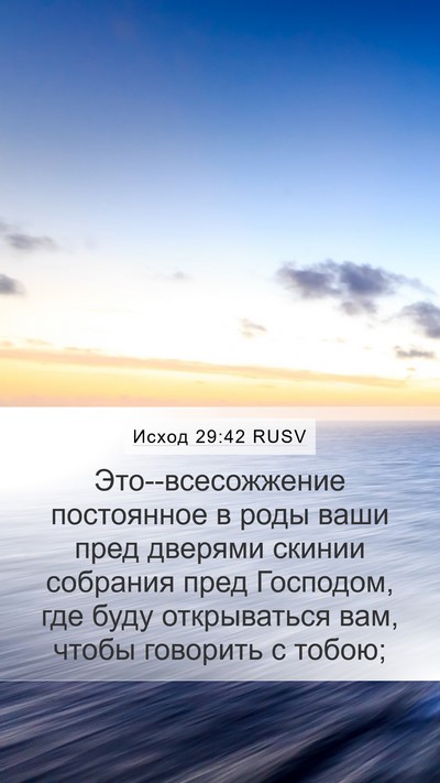 Исход 29:42 RUSV Bible Verse Image