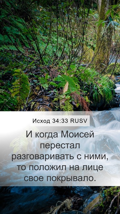 Исход 34:33 RUSV Bible Verse Image