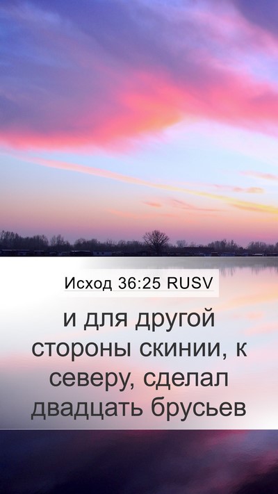 Исход 36:25 RUSV Mobile Phone Wallpaper - и для другой стороны - Mobile Bible Verse Wallpaper