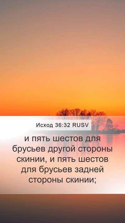 Исход 36:32 RUSV Mobile Phone Wallpaper - и пять шестов для брусьев - Mobile Bible Verse Wallpaper