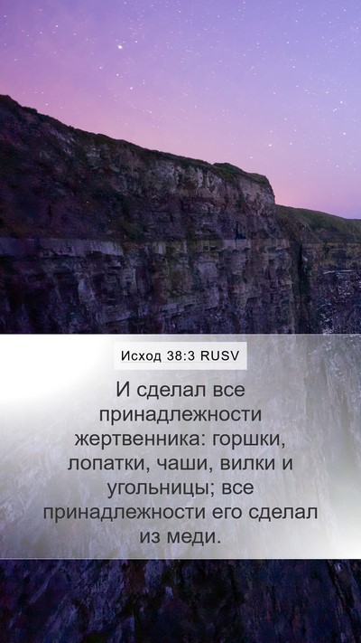 Исход 38:3 RUSV Bible Verse Image