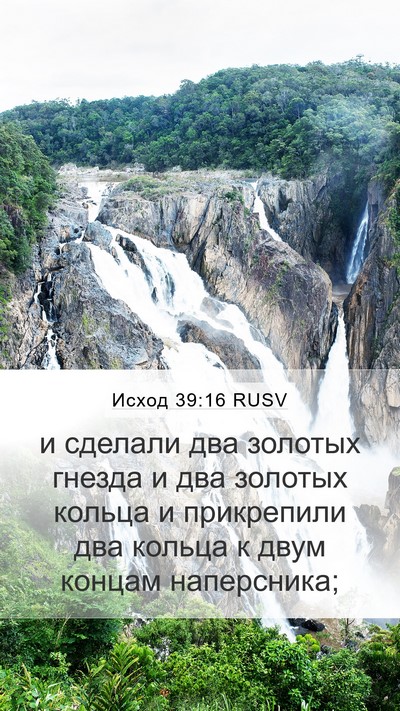 Исход 39:16 RUSV Mobile Phone Wallpaper - и сделали два золотых - Mobile Bible Verse Wallpaper