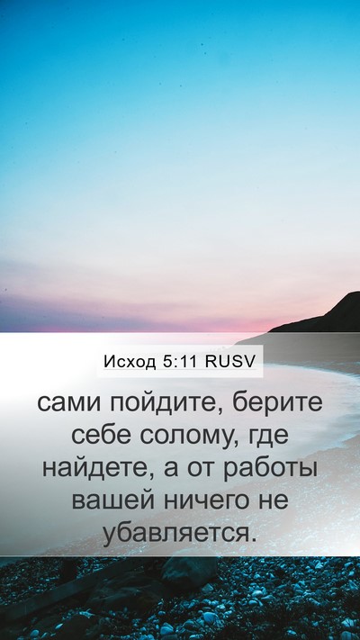 Исход 5:11 RUSV Mobile Phone Wallpaper - сами пойдите, берите себе - Mobile Bible Verse Wallpaper