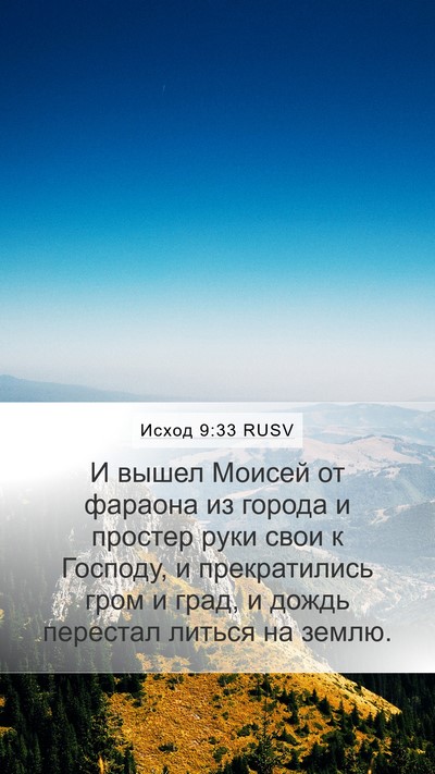 Исход 9:33 RUSV Bible Verse Image