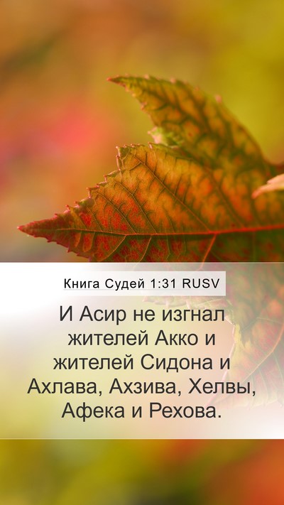 Книга Судей 1:31 RUSV Bible Verse Image