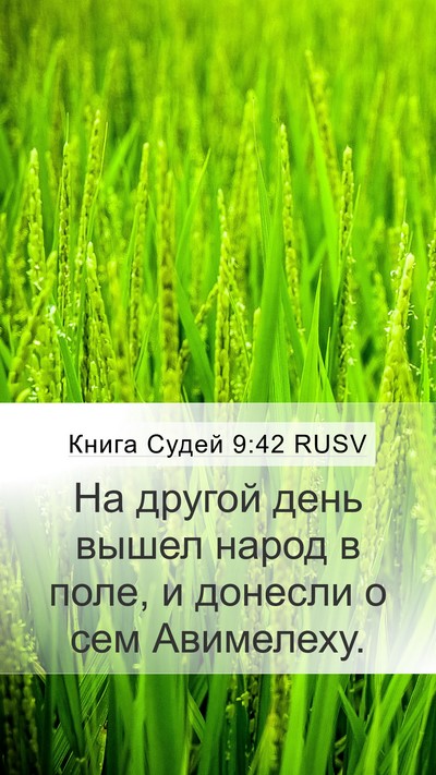 Книга Судей 9:42 RUSV Mobile Phone Wallpaper - На другой день вышел народ - Mobile Bible Verse Wallpaper