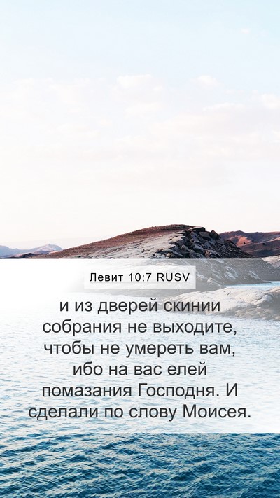 Левит 10:7 RUSV Mobile Phone Wallpaper - и из дверей скинии - Mobile Bible Verse Wallpaper