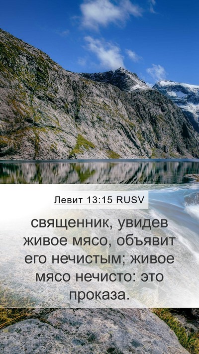 Левит 13:15 RUSV Mobile Phone Wallpaper - священник, увидев живое - Mobile Bible Verse Wallpaper