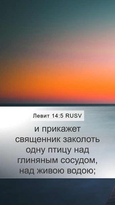 Левит 14:5 RUSV Mobile Phone Wallpaper - и прикажет священник - Mobile Bible Verse Wallpaper