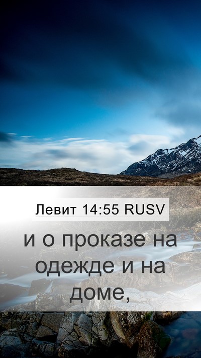 Левит 14:55 RUSV Mobile Phone Wallpaper - и о проказе на одежде и на - Mobile Bible Verse Wallpaper