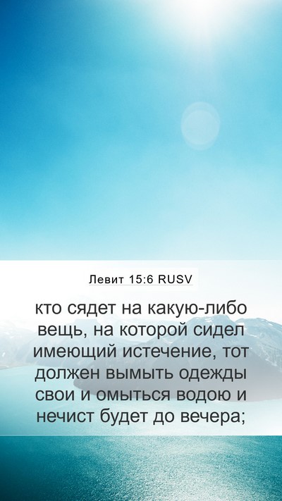 Левит 15:6 RUSV Mobile Phone Wallpaper - кто сядет на какую-либо - Mobile Bible Verse Wallpaper