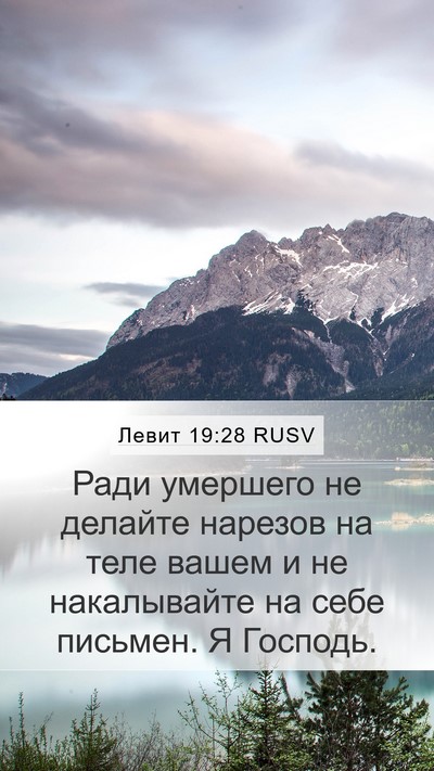 Левит 19:28 RUSV Bible Verse Image
