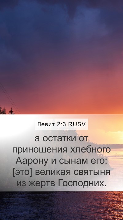 Левит 2:3 RUSV Mobile Phone Wallpaper - а остатки от приношения - Mobile Bible Verse Wallpaper