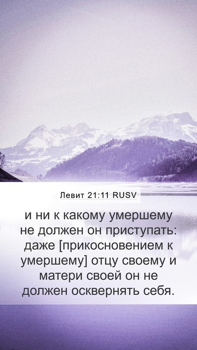 Левит 21:11 RUSV Bible Verse Image