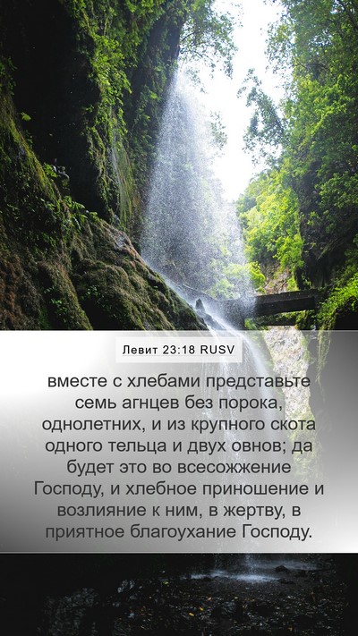 Левит 23:18 RUSV Bible Verse Image
