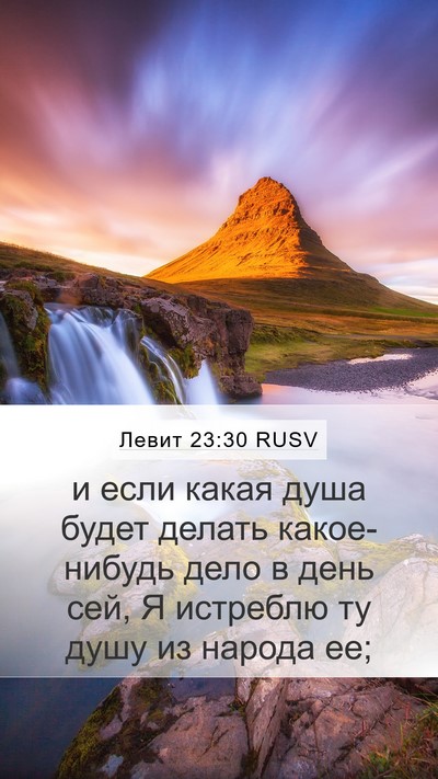 Левит 23:30 RUSV Mobile Phone Wallpaper - и если какая душа будет - Mobile Bible Verse Wallpaper