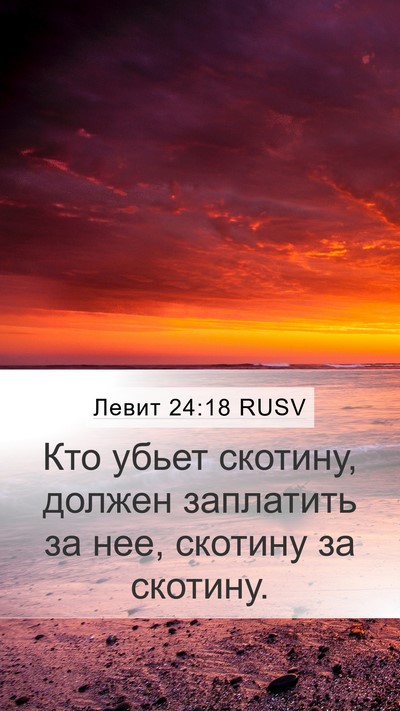 Левит 24:18 RUSV Mobile Phone Wallpaper - Кто убьет скотину, должен - Mobile Bible Verse Wallpaper