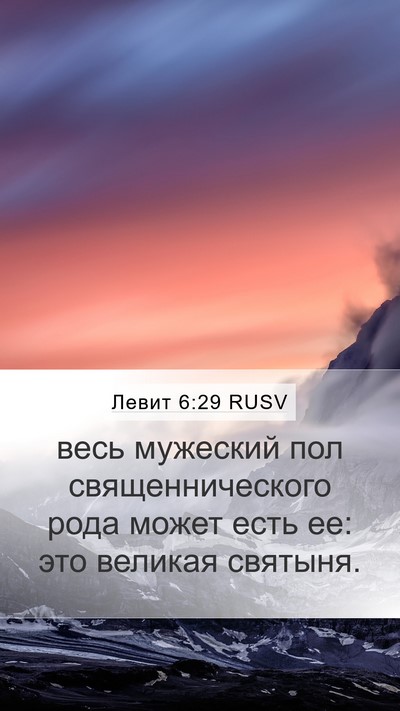 Левит 6:29 RUSV Bible Verse Image