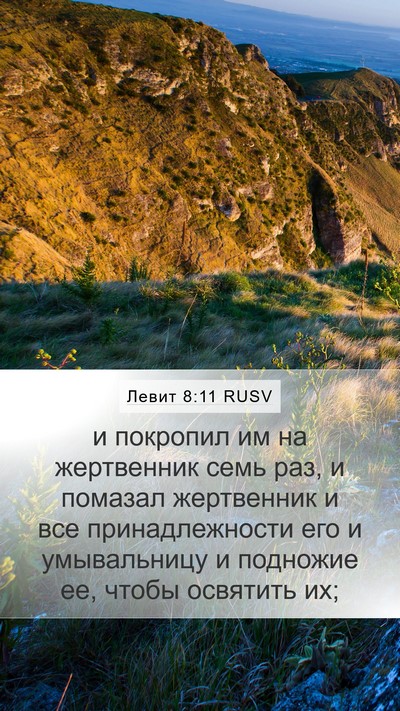 Левит 8:11 RUSV Mobile Phone Wallpaper - и покропил им на - Mobile Bible Verse Wallpaper