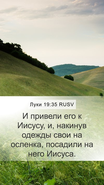 Луки 19:35 RUSV Bible Verse Image
